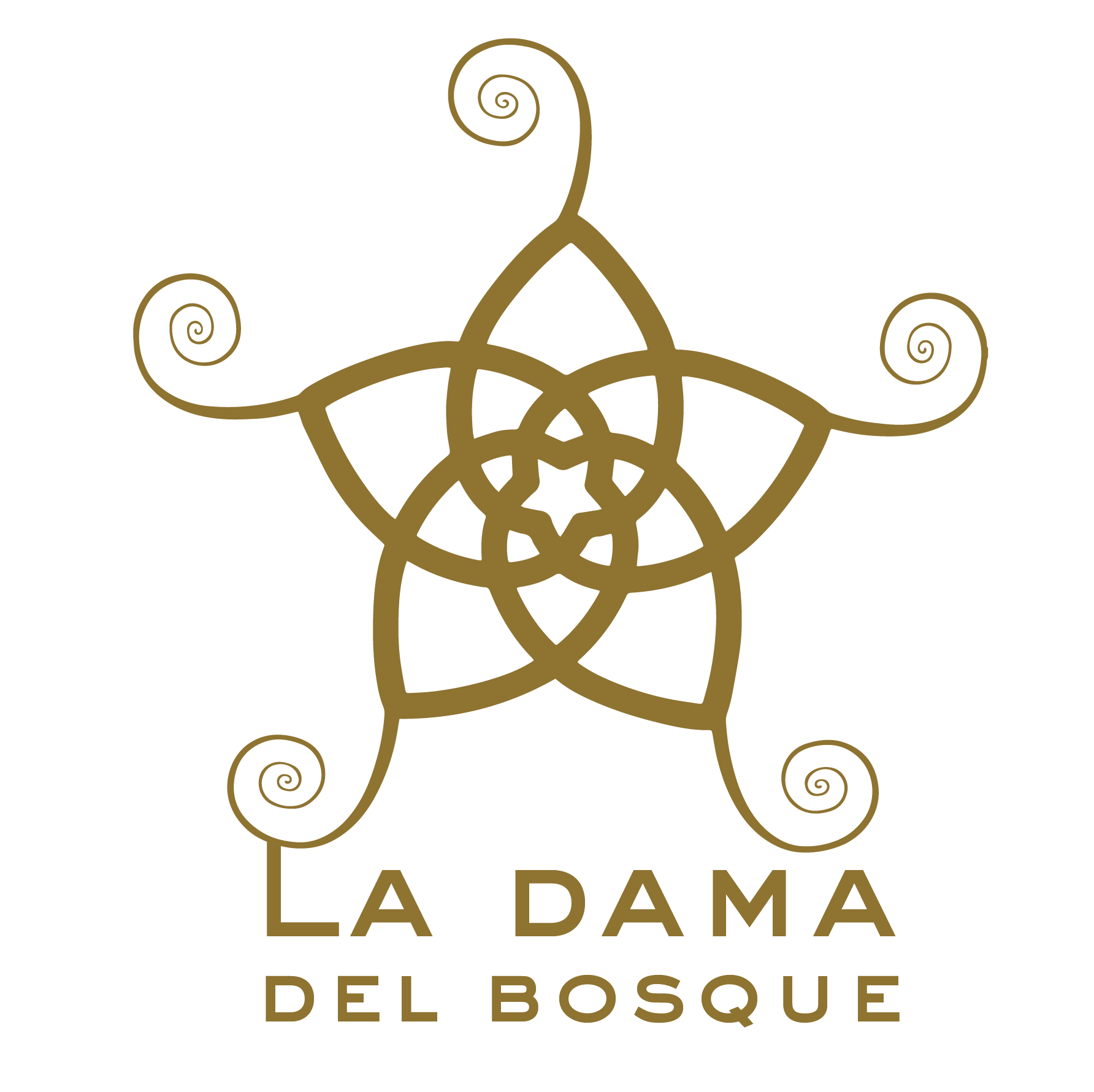 Logotipo centro de Retiros La Dama del Bosque color dorado